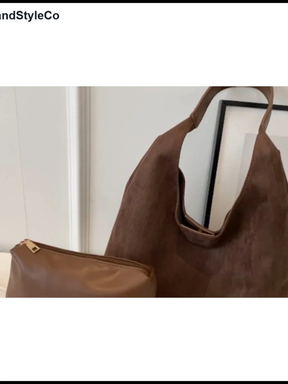 MAOILY Women's Faux Suede Tote Bag Large Capacity Magnetic Closure Shoulder